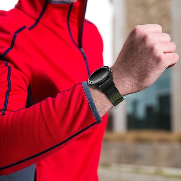 Nylon watch band for Garmin Watch devices - Army Green Grön