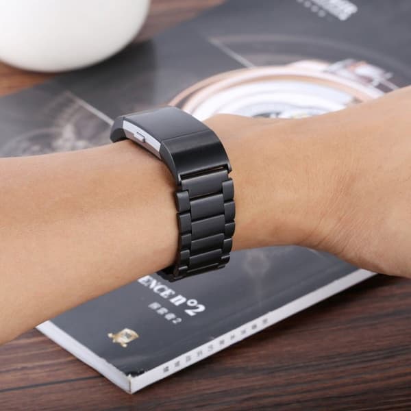 Fitbit Charge 2 Luksus Ruostumaton Teräs Kello Ranneke - Musta Black