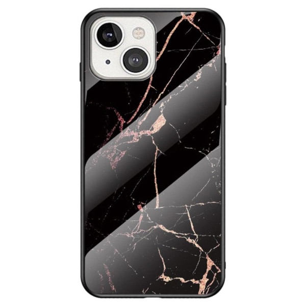 Fantasy iPhone 14 Plus cover - Guld Sort Marmor Black