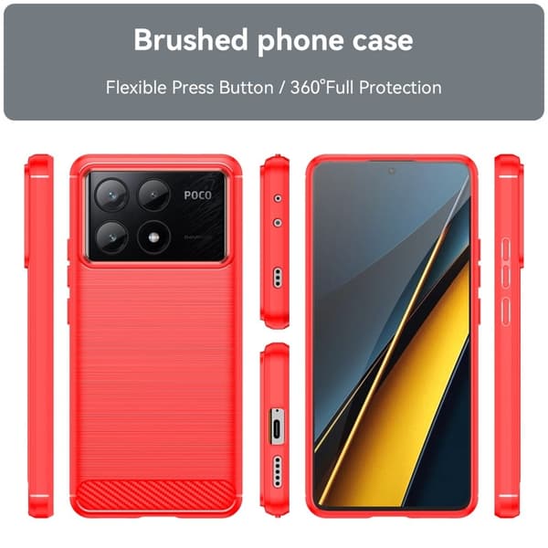 Carbon Flex Xiaomi Poco X6 Pro / Xiaomi Redmi K70E deksel - Rød Red