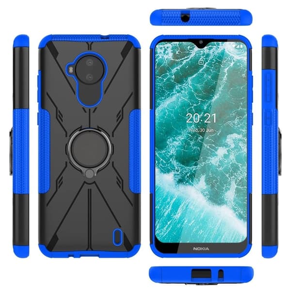 Kickstand-cover med magnetisk plade til Nokia C30 - Blå Blue