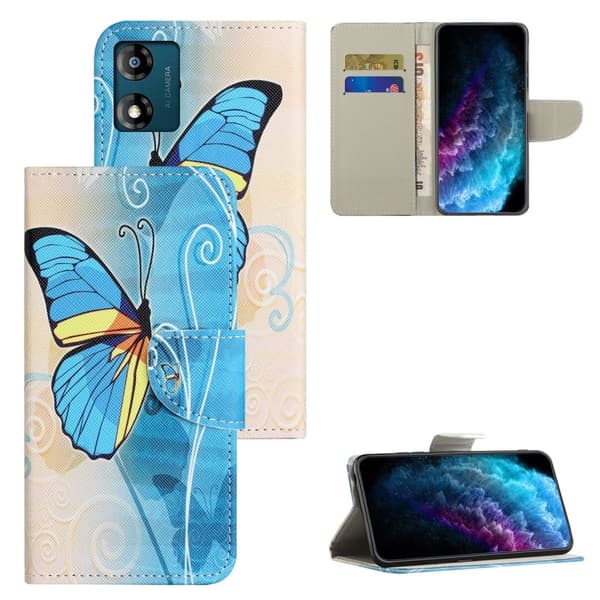 Wonderland Motorola Moto E13 Flippetui - Sommerfugl Blue