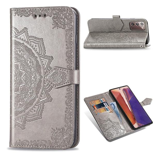 Mandala Samsung Galaxy Note 20 5G / Note 20 Flip kotelo - Harmaa Silver grey