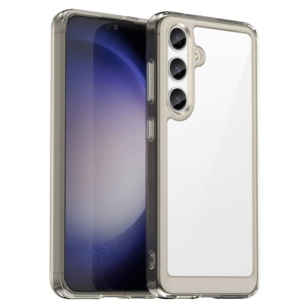 Samsung Galaxy S24 smart akryl cover - Gennemsigtig Grå Silver grey