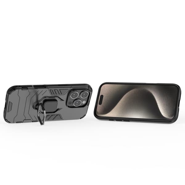 Iskunkestävä iPhone 16 Pro Panther-kuoret - Musta Black