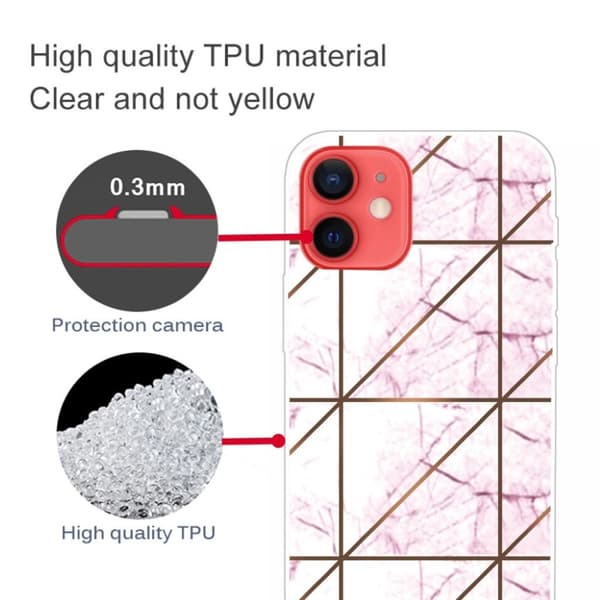 Marble design iPhone 13 cover - Hvid I Firkantet Strike-Marmor Multicolor
