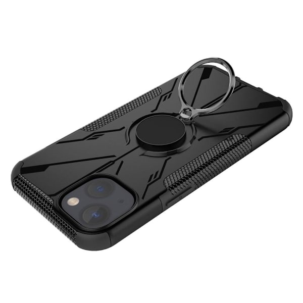 Kickstand-skydd med magnetisk platta för iPhone 13 - Svart Svart