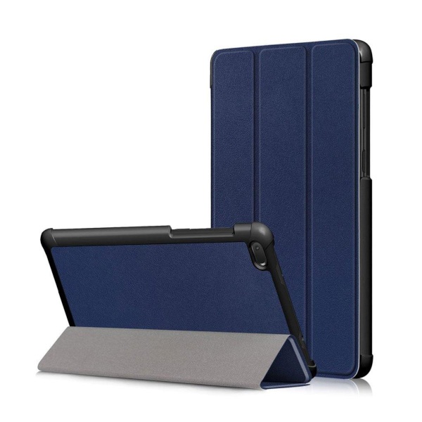 Lenovo Tab E7 tre-folds læder flip etui - Mørkeblå Blue
