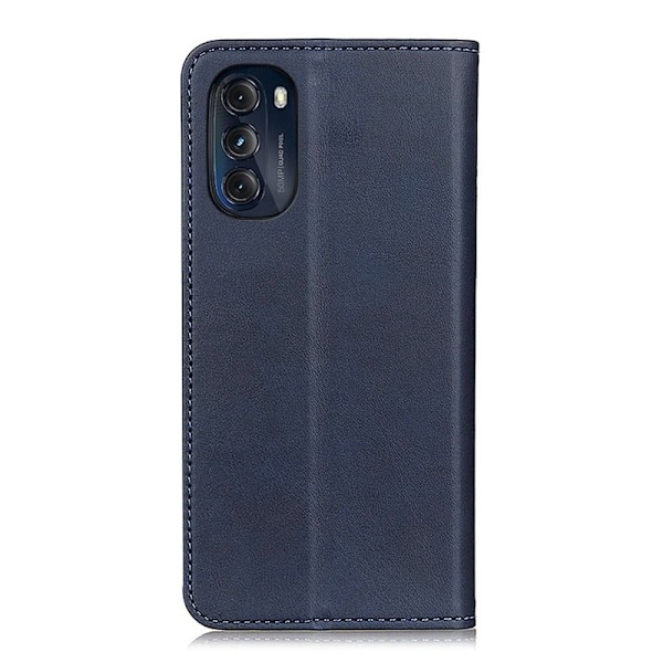 Motorola Moto G (2022) flip etui i ægte læder med pung – Blå Blue