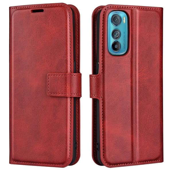 Motorola Edge 30 nahkainen lompakokkotelo - Punainen Red