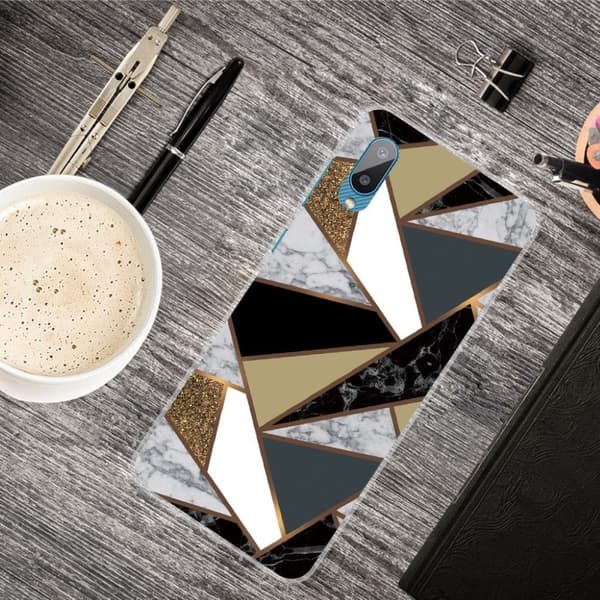 Marmormotiv Samsung Galaxy M02 / Samsung Galaxy A02 skal - Jordiska Marmorfragment multifärg