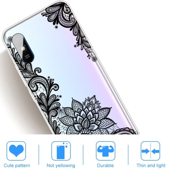 Deco Xiaomi Redmi 9A Suojakotelo - Lace Flower Black