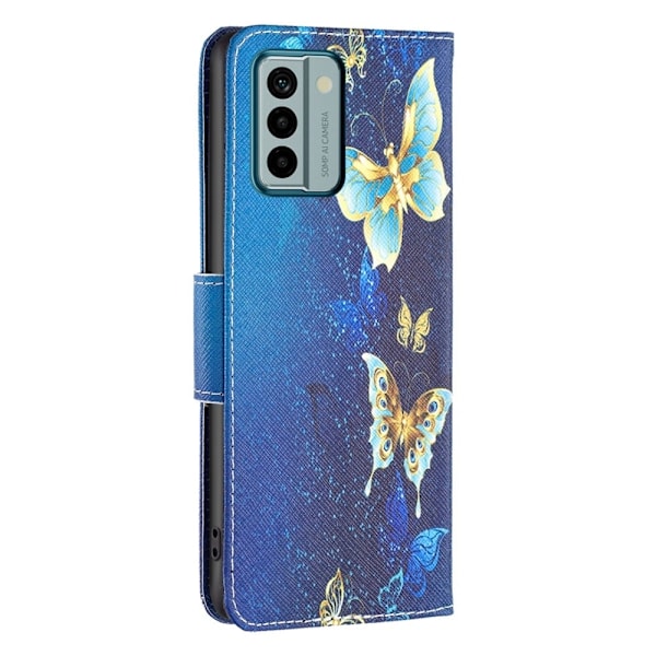 Wonderland Nokia G22 Flip Etui - Gyldne Sommerfugle Blue
