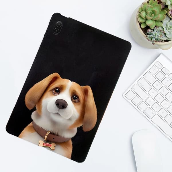 Honor Pad X8a Case Pattern Printing Slim Flexible Tablet Protective Cover - Harrier Beagle Brown