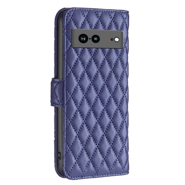 Rhombus mat Google Pixel 7a flip etui - Blå Blue