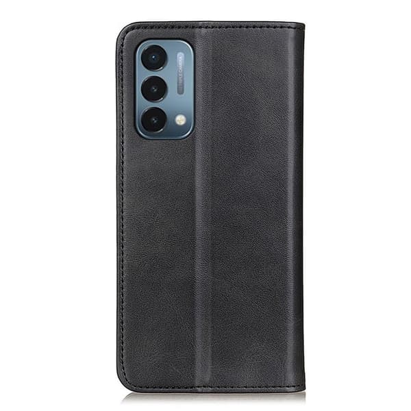 OnePlus Nord N200 5G flip etui i ægte læder med pung – Sort Black