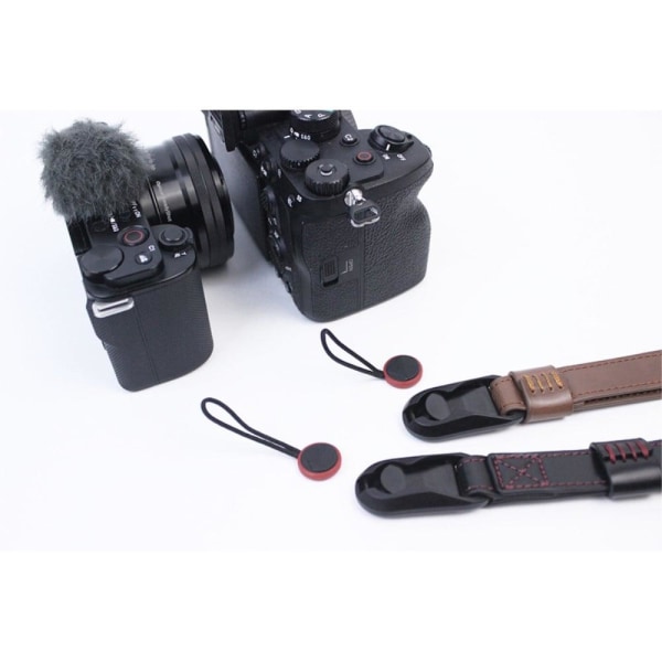 Leather camera strap for Sony and Fujifilm cameras - Coffee Brun
