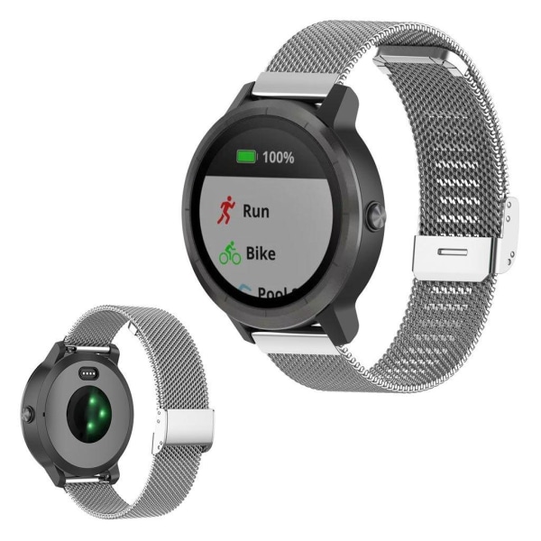 Garmin Vivoactive 3 / Venu / Vivomove 3 / Forerunner 245 / 645 staineless stål klockarmband - silver Silvergrå