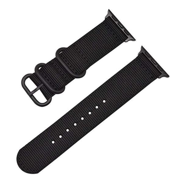 Apple Watch Series 8 (41 mm) nylonband med tre öglor - Svart Svart