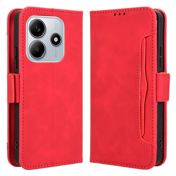 Moderne Xiaomi Redmi Note 14 5G læderetui med pung - Rød Red