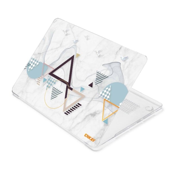 HAT PRINCE MacBook Pro 16 M1 / M1 Max (A2485, 2021) geometrinen kuvioitu suojus - Kolmiot Ja Geometria White