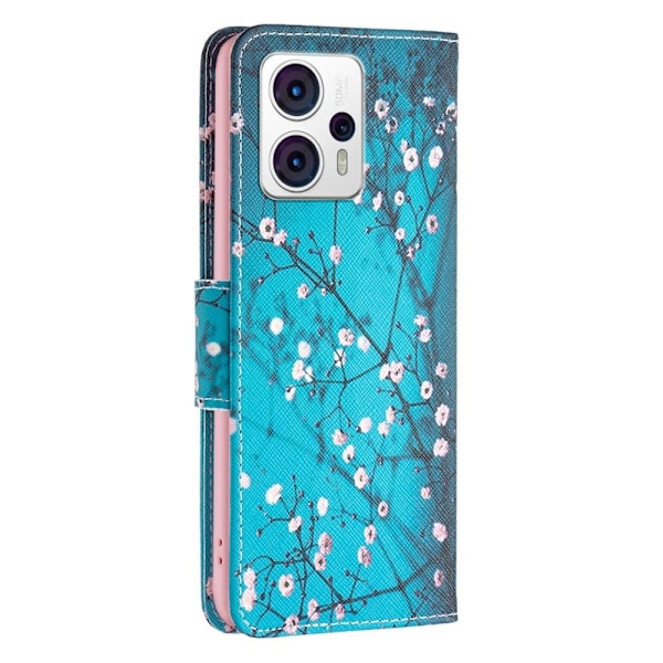 Wonderland Motorola Moto G23 / G13 / G53 Flip Fodral - Plum Blossom Blå