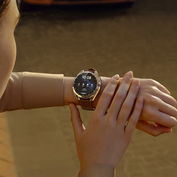 Huawei Watch 3 Pro electroplating cover with tempered glass - Transparent Transparent