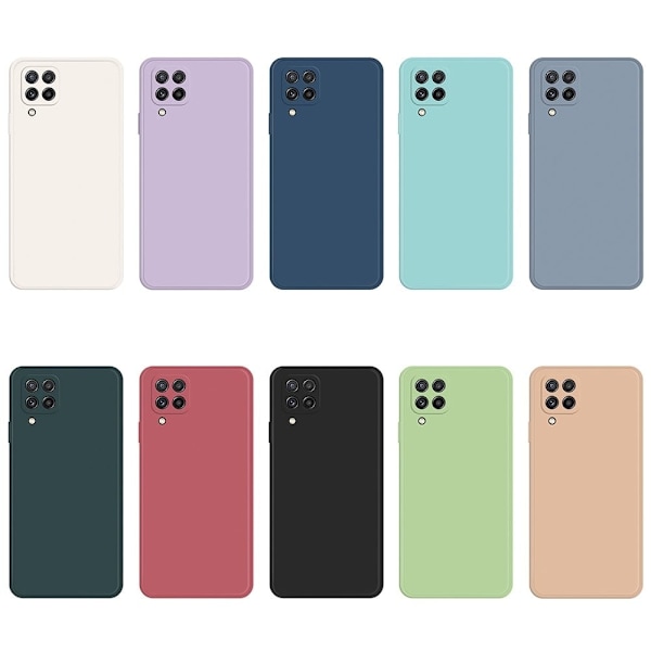 Avfasat gummerat droppskydd för Samsung Galaxy A22 4G - Cyan Grön