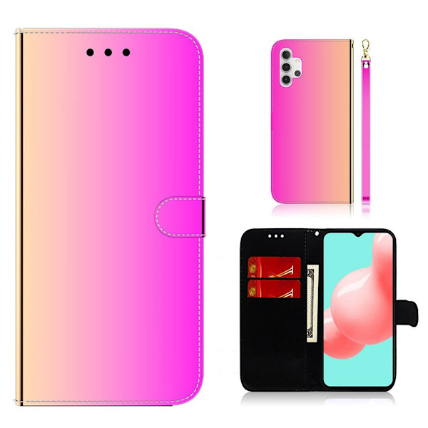 Mirror Samsung Galaxy A32 5G flip case - Ruusu Pink