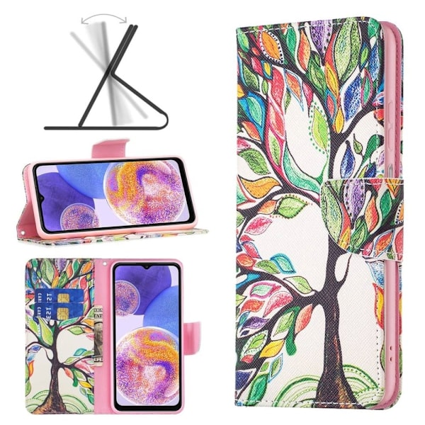 Wonderland Samsung Galaxy M53 5G flip kuoret - Elämän Puu Multicolor