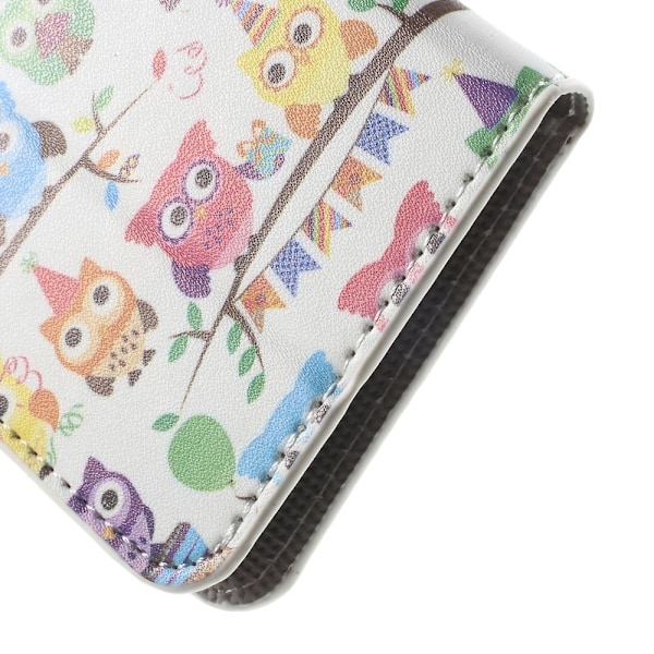 Moberg Samsung Galaxy S6 Nahkakotelo Korttitaskuilla - Useiden Pöllöt Multicolor