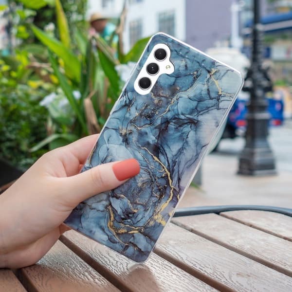 Marble Samsung Galaxy A54 Etui - Grå Silver grey