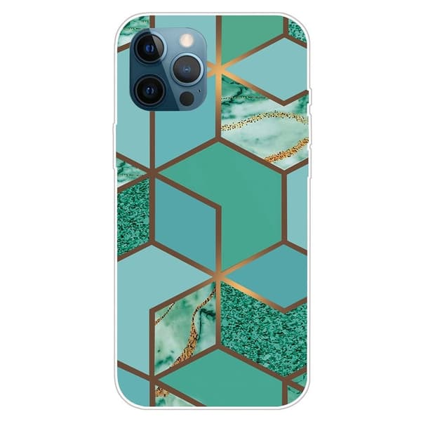 Marble iPhone 15 Pro Suojakotelo - Teal Marble Tile Green