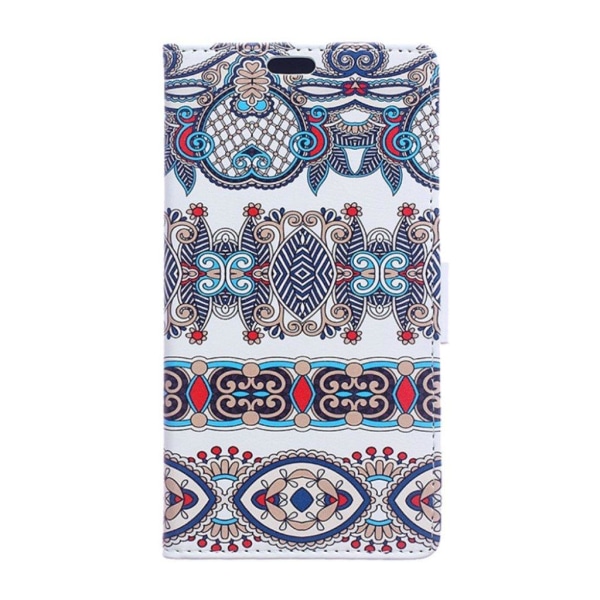 Huawei P30 kuosillinen nahkainen flip Suojakotelo - Arabialainen Kukka Multicolor