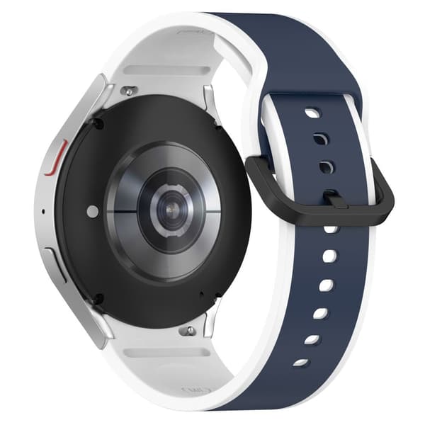 Samsung Galaxy Watch 5 / 4 tofarget klokkerem i silikon - Midnattsblå / Hvit Blue