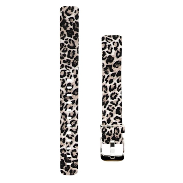 Fitbit Luxe klockarmband i silikon med snyggt mönster - Brunt Leopardtryck / Storlek: L Brun