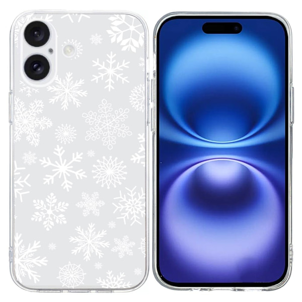 Vibe iPhone 16 Plus skal - Snöflinga Vit