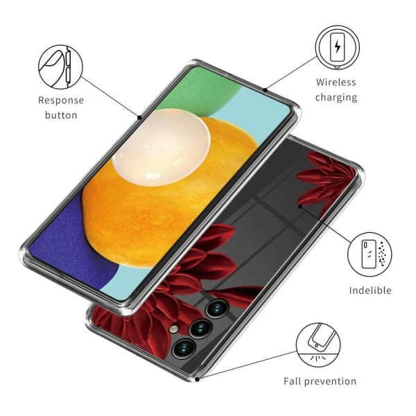 Deco Samsung Galaxy A34 5G skal - Röd Blomma Röd
