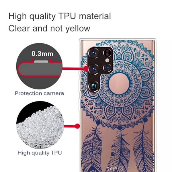 Deco Samsung Galaxy S22 Ultra cover - Drømmefanger Blue
