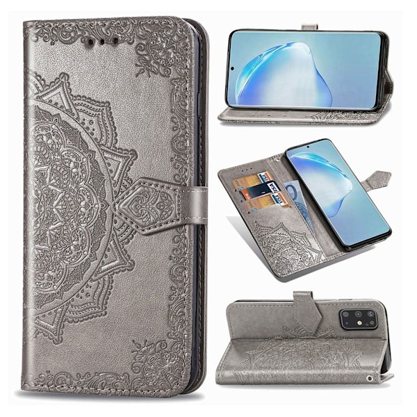 Mandala Samsung Galaxy S20 Plus Flip kotelot - Harmaa Silver grey