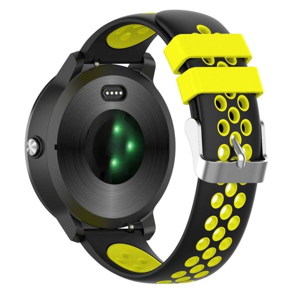20mm Garmin Vivoactive 3 dual-color silicone watch band - Black Black