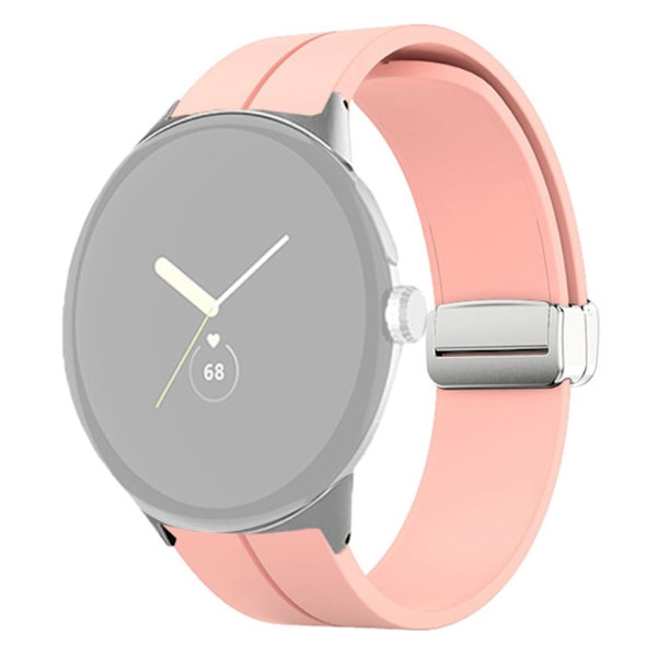 Google Pixel Watch silikone-urrem - Sølvspænde / Lyserød Pink