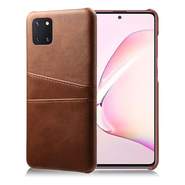 Samsung Galaxy Note 10 Lite skal med korthållare - Brun Brun