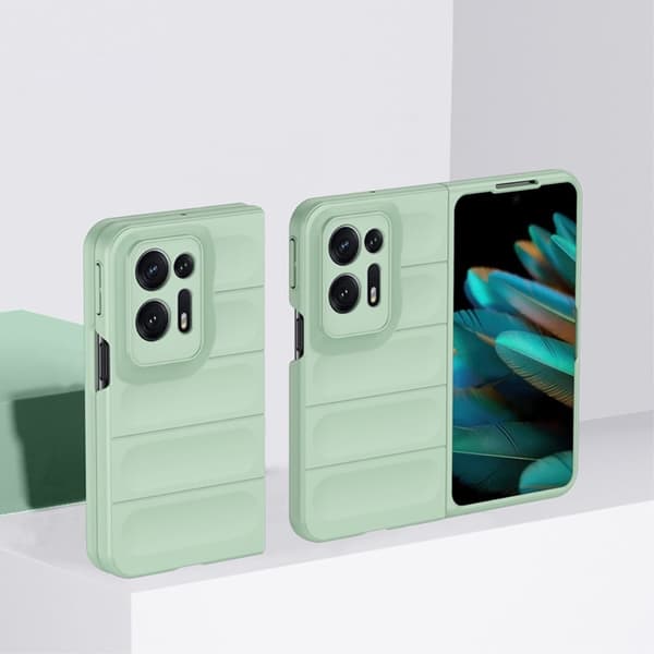 Blødt grebsformet cover til Oppo Find N2 - Grøn Green