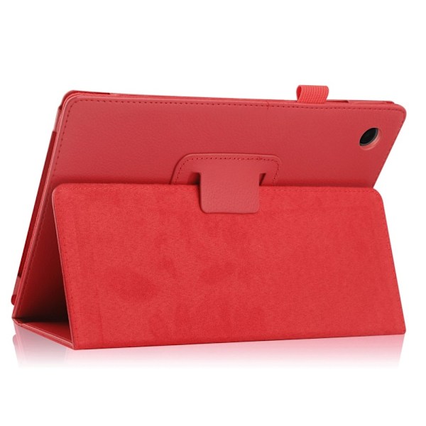 Foldbart etui med Lichi-tekstur til Samsung Galaxy Tab A8 10.5 (2021) - Rød Red
