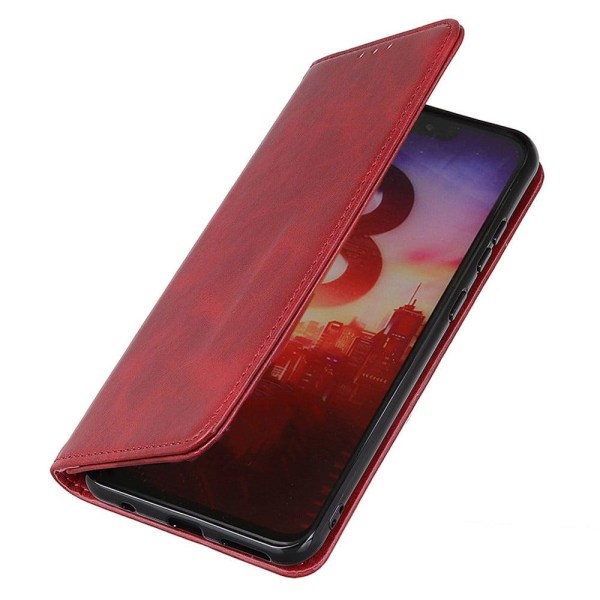 Wallet-style genuine leather flipcase for Nokia C2 2nd Edition - Red