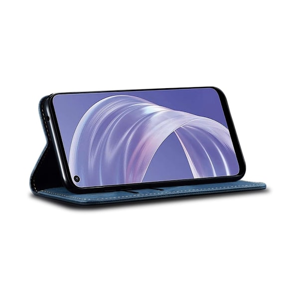 Jeans Samsung Galaxy A73 Flip Etui - Blå Blue