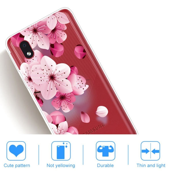 Deco Samsung Galaxy A01 Core Etui - Blomst Pink