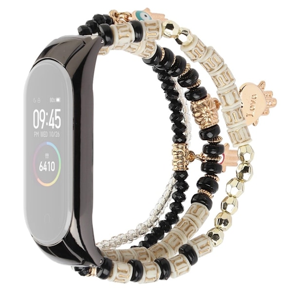 Xiaomi Mi Smart Band 4 / 3 coolt klockarmband i bohemisk pärlstil - Svart Svart