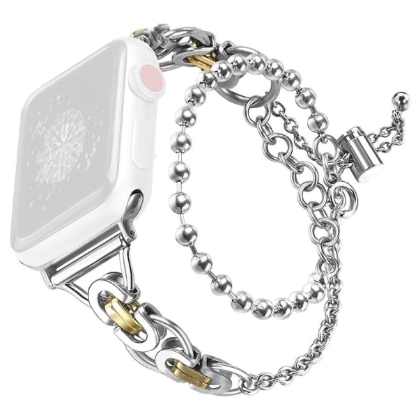 Apple Watch Series 8 (41 mm) klockarmband i zinklegering med två rader - Silver / Guld Silvergrå